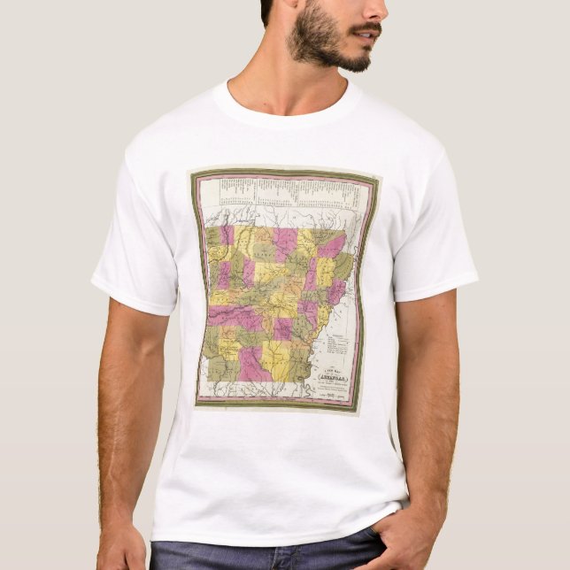 Camiseta Nuevo mapa de Arkansas (Anverso)