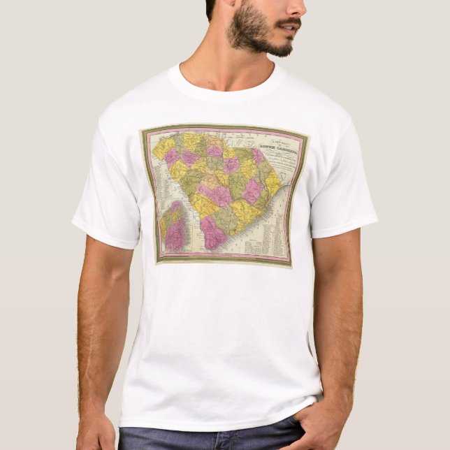 Camiseta Nuevo mapa de Carolina del Sur (Anverso)