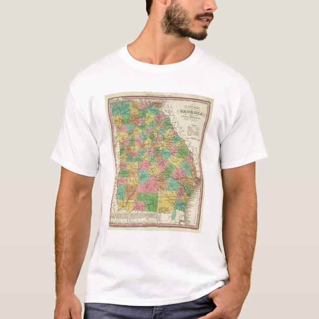 Camiseta Nuevo mapa de Georgia 2 (Anverso)