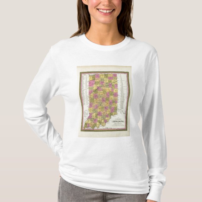 Camiseta Nuevo mapa de Indiana 2 (Anverso)