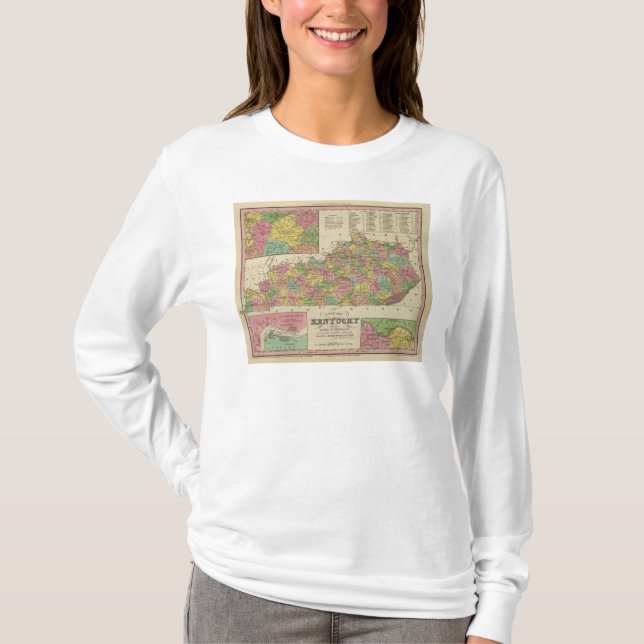 Camiseta Nuevo mapa de Kentucky (Anverso)
