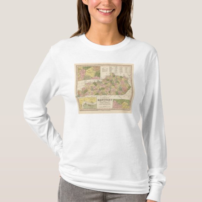 Camiseta Nuevo mapa de Kentucky 2 (Anverso)