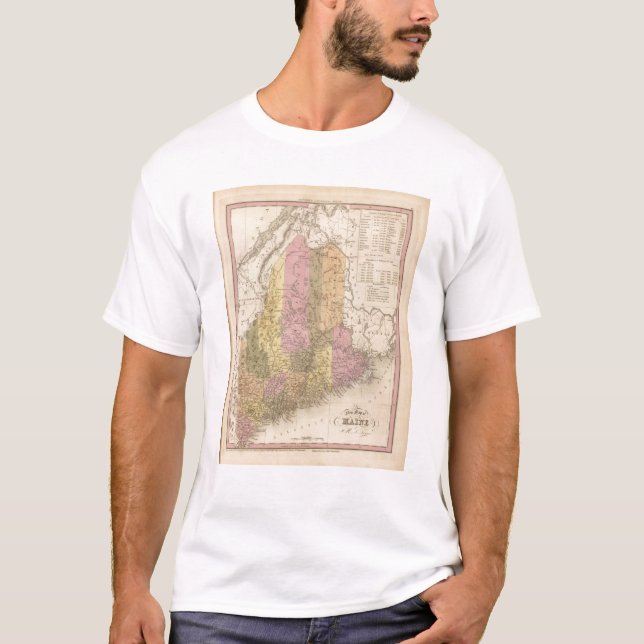 Camiseta Nuevo mapa de Maine (Anverso)