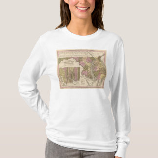 Camiseta Nuevo mapa de Maryland y de Delaware