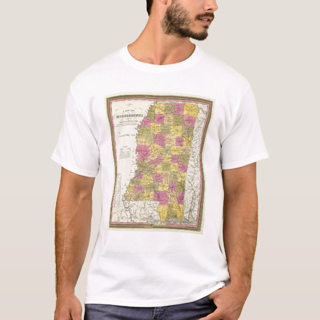 Camiseta Nuevo mapa de Mississippi (Anverso)