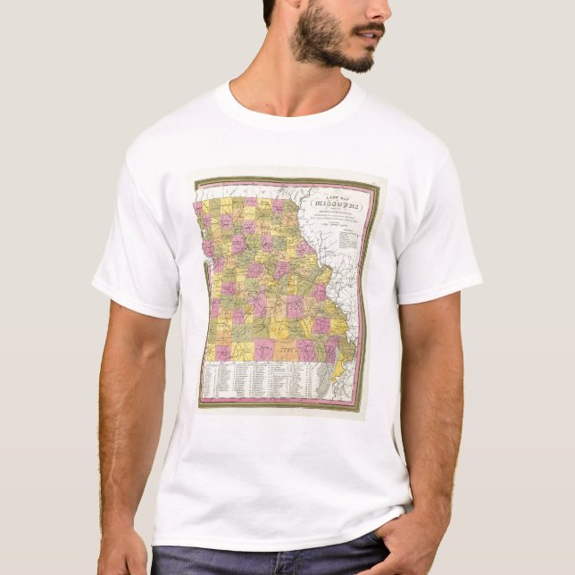 Camiseta Nuevo mapa de Missouri (Anverso)