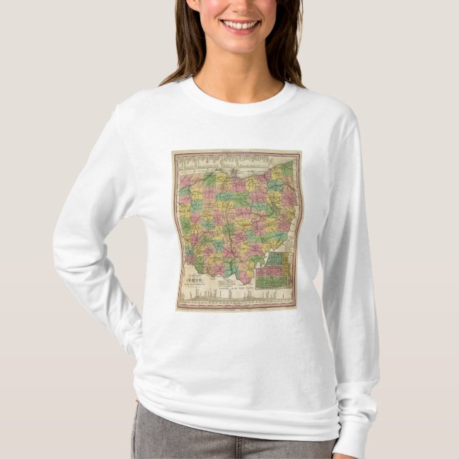 Camiseta Nuevo mapa de Ohio 2 (Anverso)