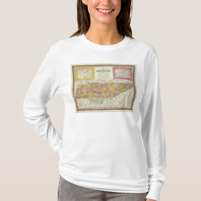 Camiseta Nuevo mapa de Tennessee (Anverso)