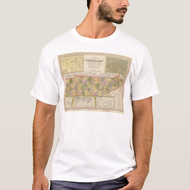 Camiseta Nuevo mapa de Tennessee (Anverso)