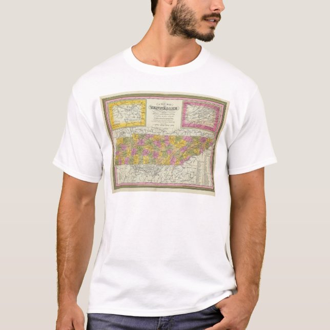 Camiseta Nuevo mapa de Tennessee (Anverso)