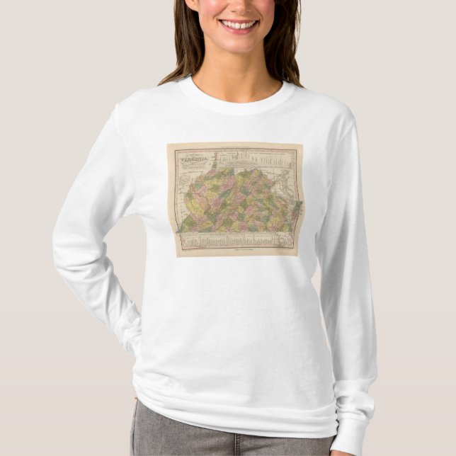 Camiseta Nuevo mapa de Virginia (Anverso)