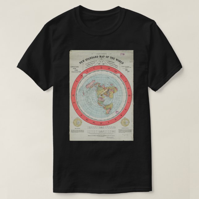 Camiseta Nuevo Mapa Estándar del Mundo de Gleasonx27 (Diseño del anverso)