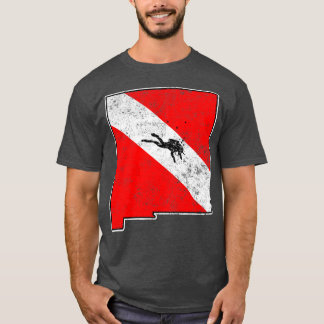 Camiseta Nuevo México Bandera de Buceo Scuba Mapa de Buceo 