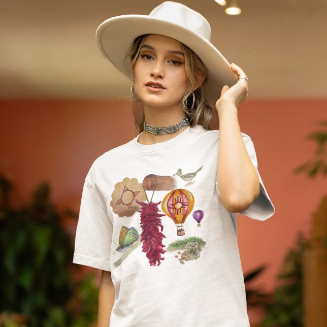 Camiseta Nuevo México Rojo Chile Pinõn Zia Globo de aire ca (Subido por el creador)