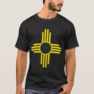 Camiseta Nuevo México Zia Sun Símbolo Pocket Diseño Amarill