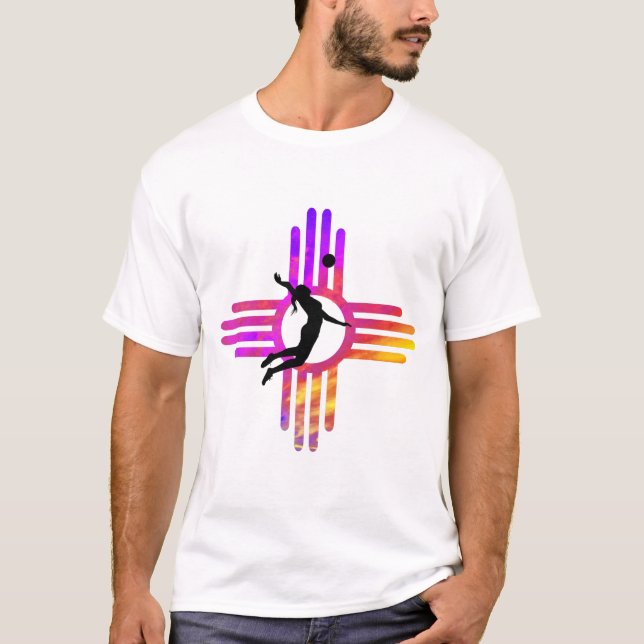 Camiseta Nuevo México Zia Sunset con voleibol (Anverso)