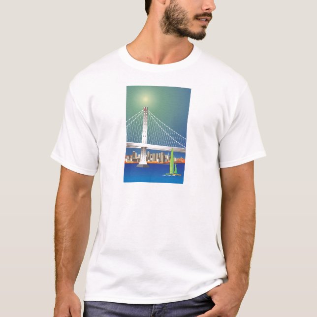 Camiseta Nuevo Oakland paisaje urbano del puente de la (Anverso)