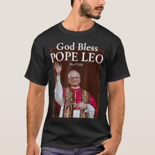 Camiseta Nuevo papa 2025 Dios bendiga al Papa León 8 de may