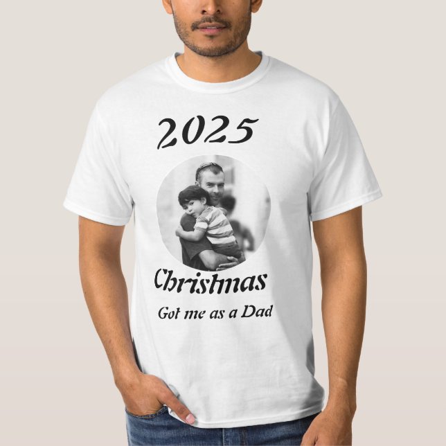Camiseta Nuevo papá foto de Navidad (Anverso)