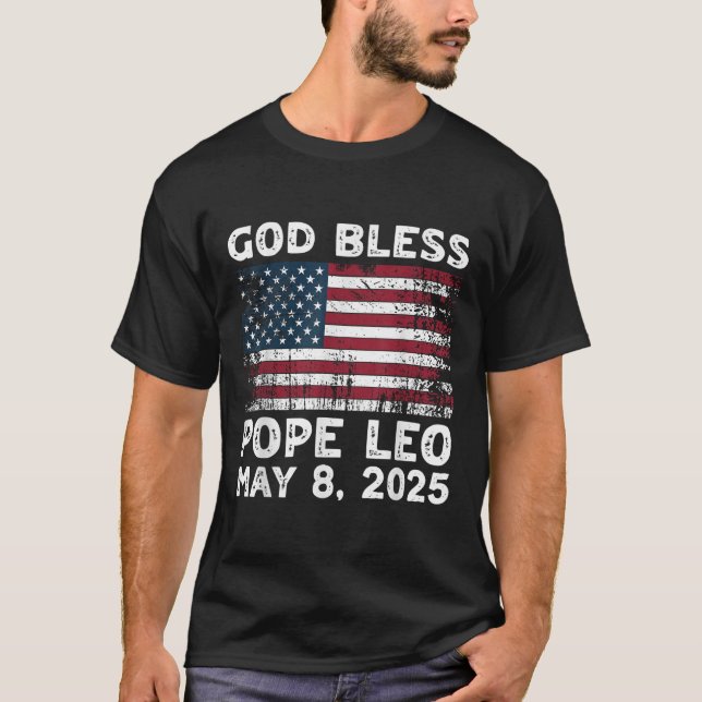 Camiseta Nuevo Papa León Us Dios bendiga al Papa León Ameri (Anverso)