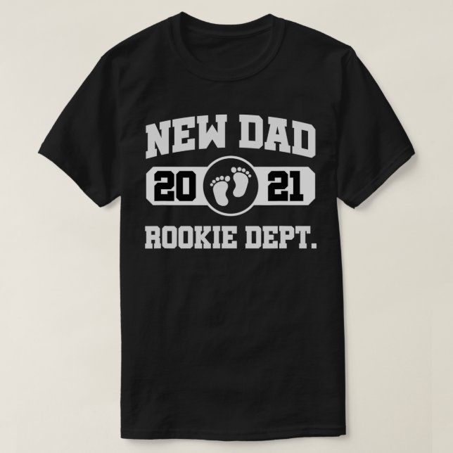 Camiseta Nuevo papá Rookie Dept 2021 pronto será papá espos (Diseño del anverso)