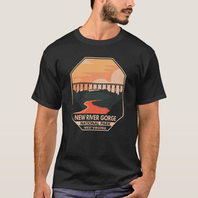 Camiseta Nuevo Parque Nacional del Gorge del Río Emblema Re (Anverso)