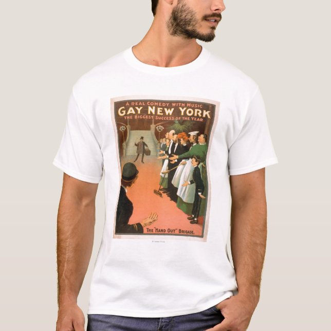 Camiseta Nuevo poster gay del teatro del caballero de (Anverso)