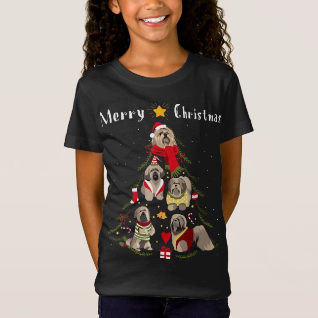 Camiseta Nuevo propietario de perro de Navidad Lhasa Apso L (Anverso)