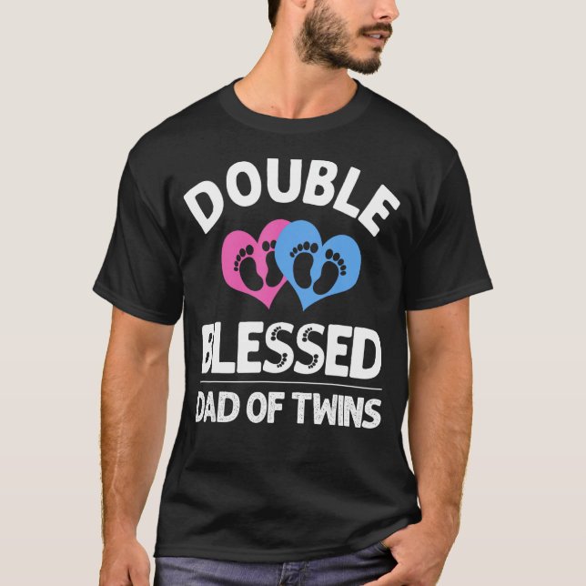 Camiseta Nuevo Y Gracioso Papá De Gemelos Para Los Hombres  (Anverso)