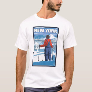 Camiseta Nuevo YorkSkier que admira la visión