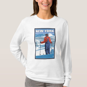 Camiseta Nuevo YorkSkier que admira la visión