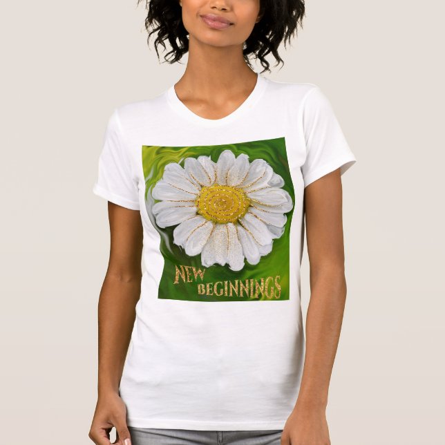Camiseta Nuevos comienzos - Poder floral de margarita (Anverso)