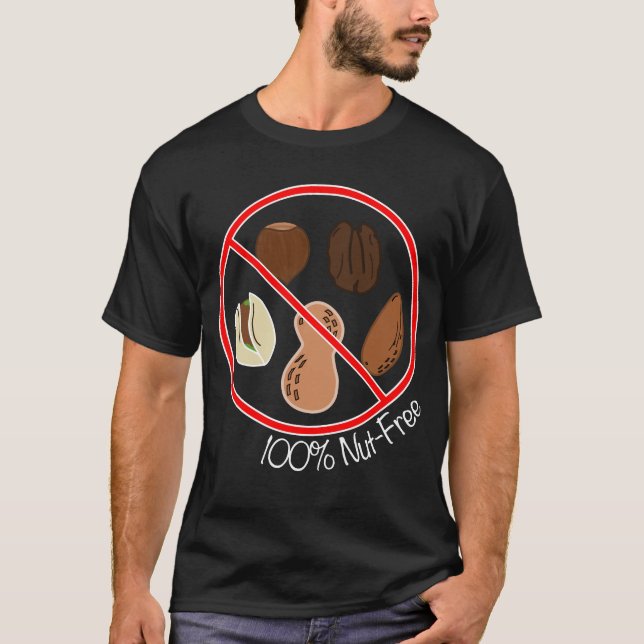 Camiseta Nuez 100% libre (nueces y cacahuetes del árbol) (Anverso)