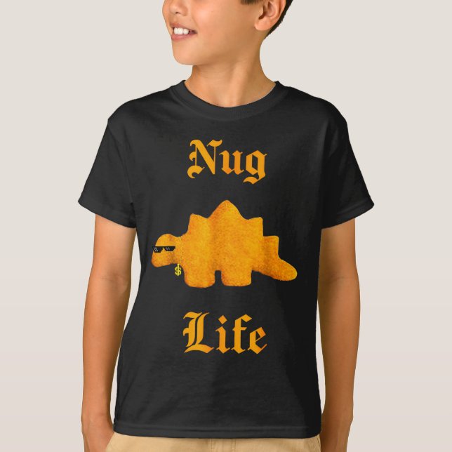 Camiseta Nug Life Dinosaur Chicken Nugget Funny Retro  (Anverso)