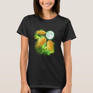 Camiseta Nugget de pollo aullando a la luna Verde tie dye 3