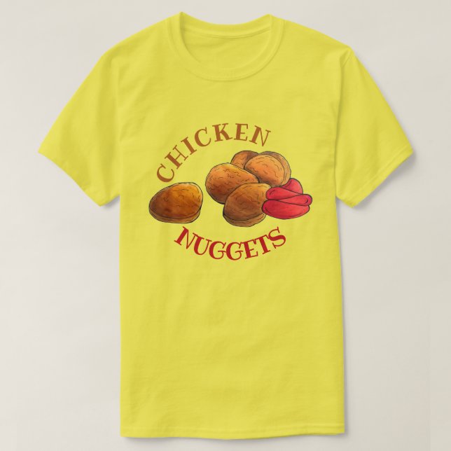 Camiseta Nuggets de pollo con comida chatarra de Ketchup (Diseño del anverso)