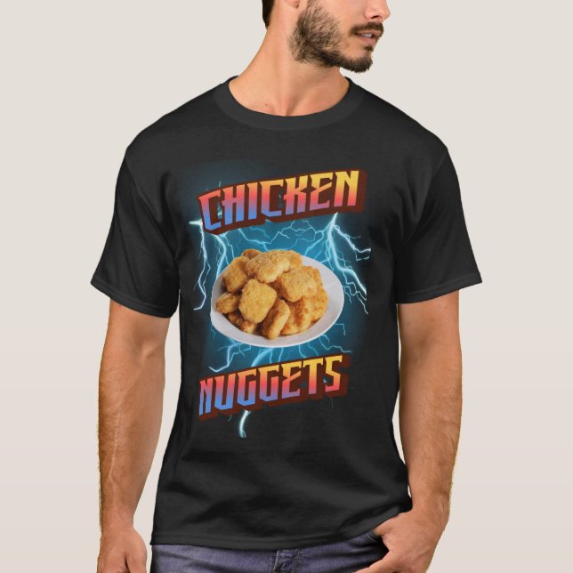 Camiseta Nuggets de pollo Graciosos Metalizado pesados, Rap (Anverso)