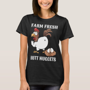 Camiseta Nuggets de trasero de granja fresca cría de pollos
