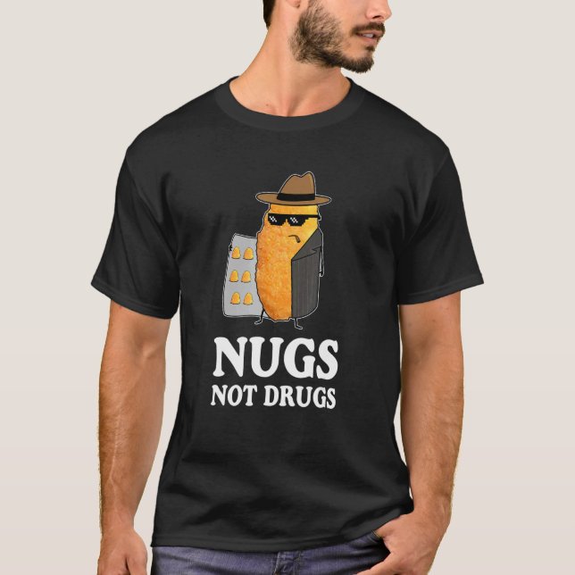 Camiseta Nuggets No Drogas Funny Pollo Nuggets (Anverso)