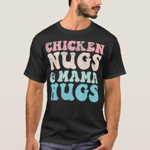Camiseta Nugs de pollo y mamá abraza a niños con pepitas de