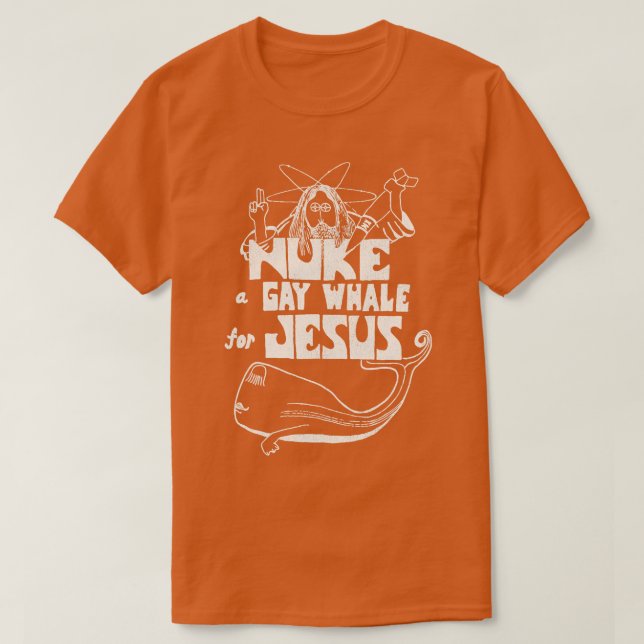 Camiseta Nuke a una ballena gay para la defensa social de J (Diseño del anverso)