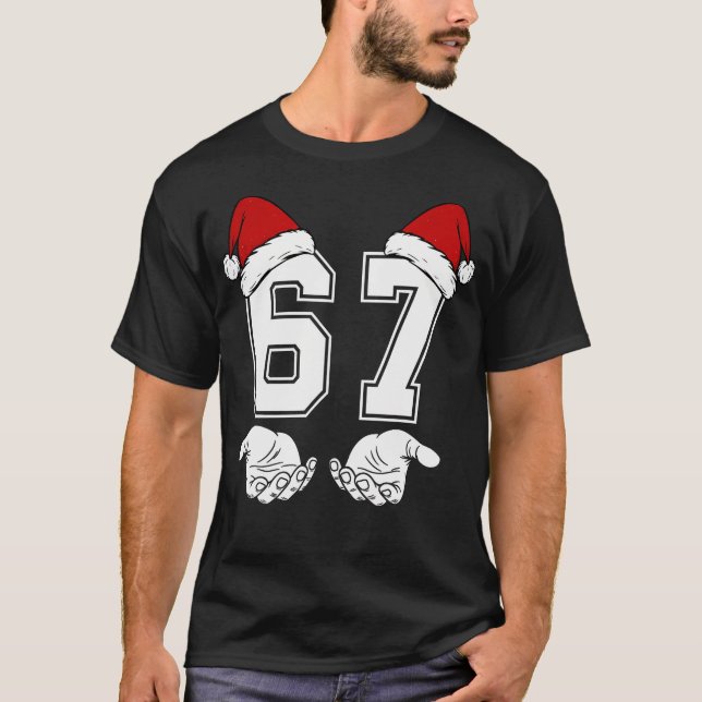 Camiseta Number 67 Matching Six Seven 6 7 Meme 6 7 Christma (Anverso)