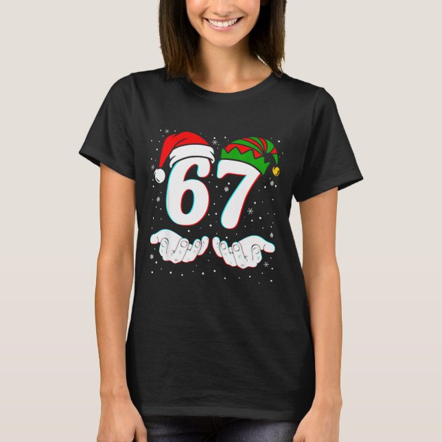 Camiseta Number 67 Matching Six Seven 6 7 Meme 6-7 Christma (Anverso)