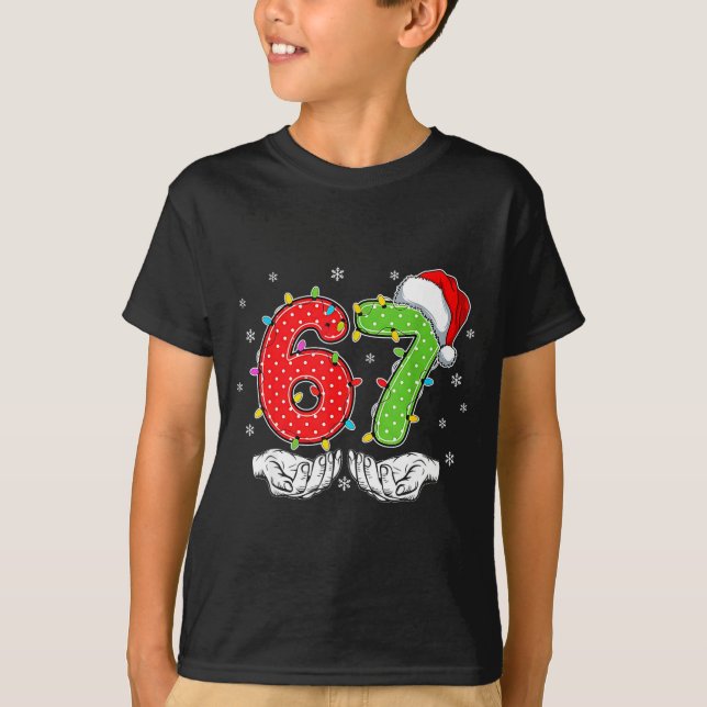 Camiseta Number 67 Matching Six Seven 6 7 Meme 6-7 Christma (Anverso)