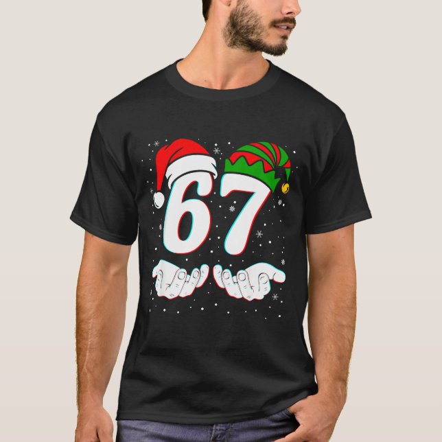 Camiseta Number 67 Matching Six Seven 6 7 Meme 6-7 Christma (Anverso)