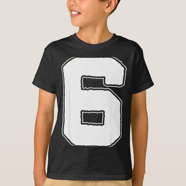 Camiseta Number 6 6th Birthday Boy Kids Six Year Old Happy  (Anverso)