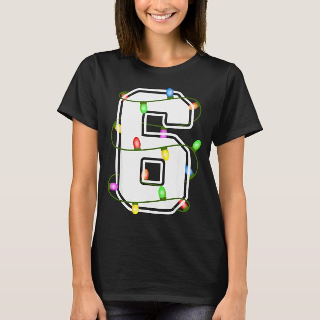 Camiseta Number 6 6th Birthday Boy Six Christmas Happy Birt (Anverso)