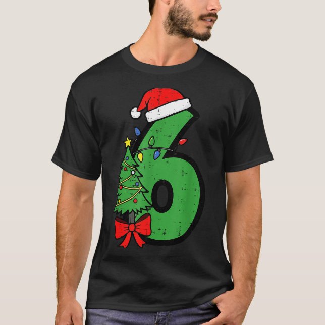 Camiseta Number 6 Christmas 6 7 Matching 67 Meme Men Women  (Anverso)