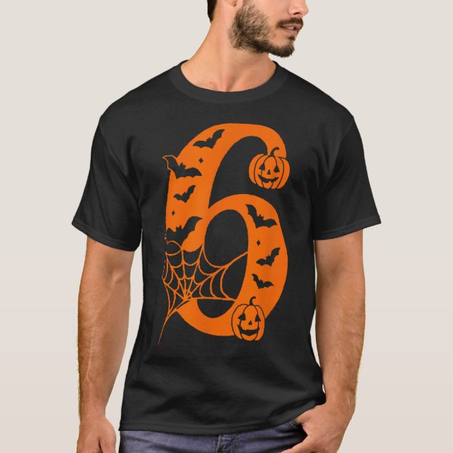 Camiseta Number 6 Funny Meme Saying 6 7 Six Seven Halloween (Anverso)