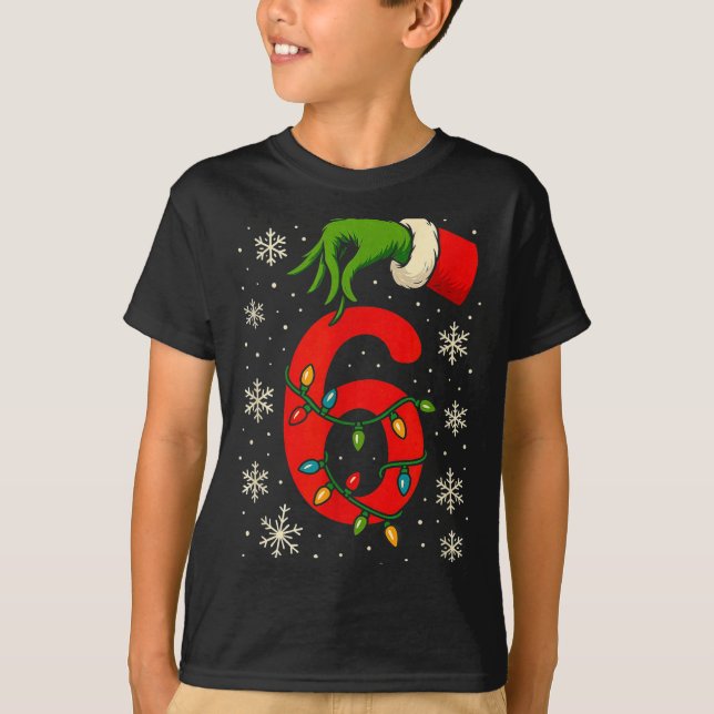 Camiseta Number 6 Matching Six Seven Meme Christmas Boys Yo (Anverso)